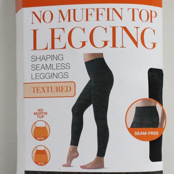 Size L/XL Women's No Muffin Top Shaping Seamless Leggings in Black Camouflage - Picture 4 of 13